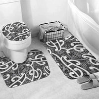 Aotearoa Maori Kowhaiwhai Bathroom Set Kiwikiwi Puhoro and Patiki LT9 Mat Set Only (3 pcs) One Size Grey - Polynesian Pride