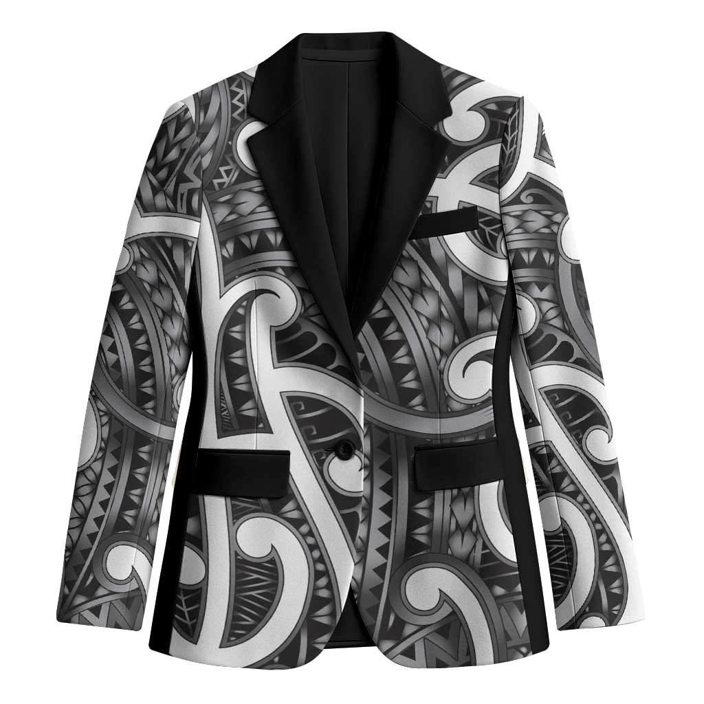 Aotearoa Maori Kowhaiwhai Blazer Kiwikiwi Puhoro and Patiki LT9 Unisex Grey - Polynesian Pride