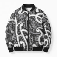 Aotearoa Maori Kowhaiwhai Bomber Puffer Jacket Kiwikiwi Puhoro and Patiki