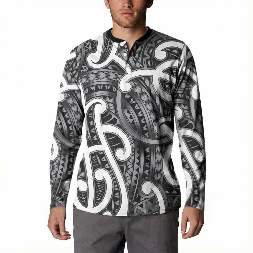 Aotearoa Maori Kowhaiwhai Button Sweatshirt Kiwikiwi Puhoro and Patiki LT9 - Polynesian Pride