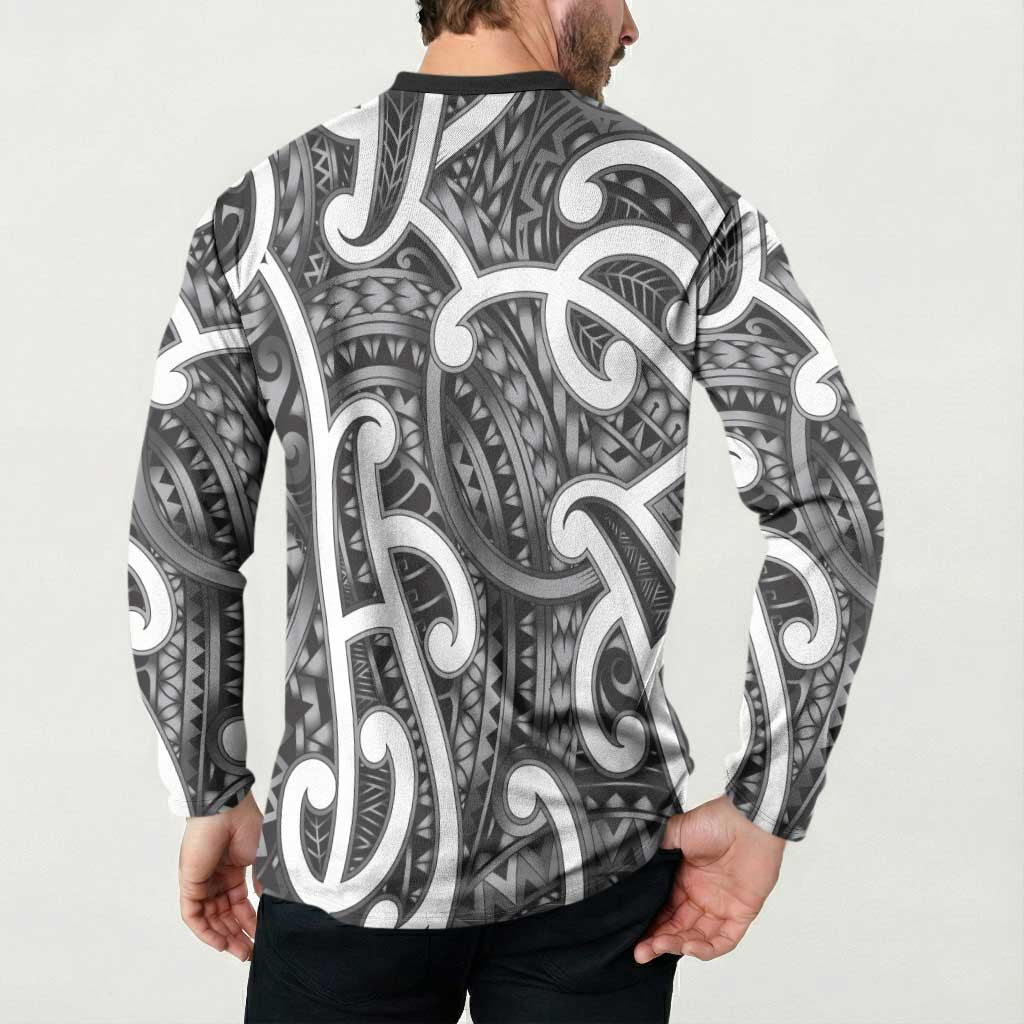 Aotearoa Maori Kowhaiwhai Button Sweatshirt Kiwikiwi Puhoro and Patiki LT9 - Polynesian Pride