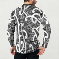 Aotearoa Maori Kowhaiwhai Button Sweatshirt Kiwikiwi Puhoro and Patiki LT9 - Polynesian Pride