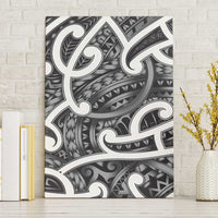 Aotearoa Maori Kowhaiwhai Canvas Wall Art Kiwikiwi Puhoro and Patiki LT9 Without Frame Grey - Polynesian Pride