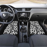 Aotearoa Maori Kowhaiwhai Car Mats Kiwikiwi Puhoro and Patiki LT9 Set 2pcs - Front Grey - Polynesian Pride