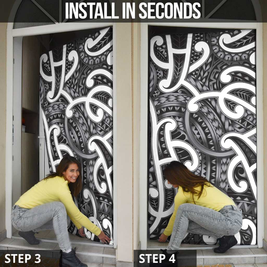 Aotearoa Maori Kowhaiwhai Door Cover Kiwikiwi Puhoro and Patiki LT9 - Polynesian Pride