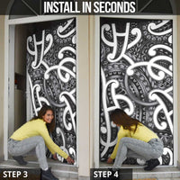 Aotearoa Maori Kowhaiwhai Door Cover Kiwikiwi Puhoro and Patiki LT9 - Polynesian Pride