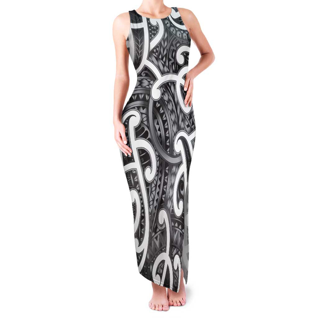 Aotearoa Maori Kowhaiwhai Family Matching Tank Maxi Dress and Hawaiian Shirt Kiwikiwi Puhoro and Patiki