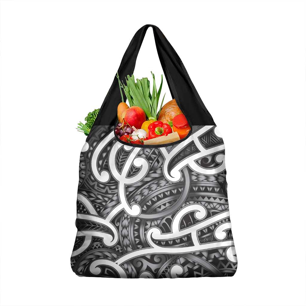 Aotearoa Maori Kowhaiwhai Grocery Bag Kiwikiwi Puhoro and Patiki LT9 1-pack One Size Grey - Polynesian Pride
