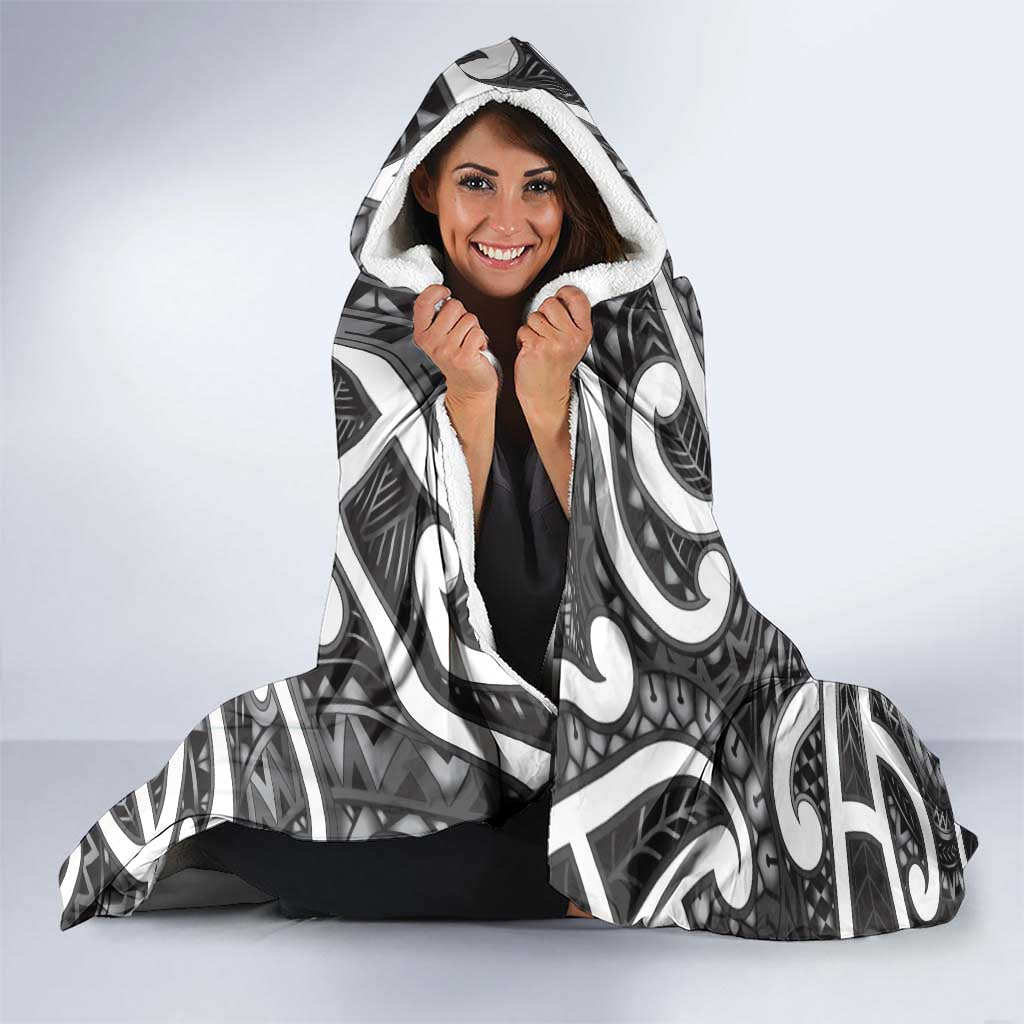 Aotearoa Maori Kowhaiwhai Hooded Blanket Kiwikiwi Puhoro and Patiki LT9 - Polynesian Pride