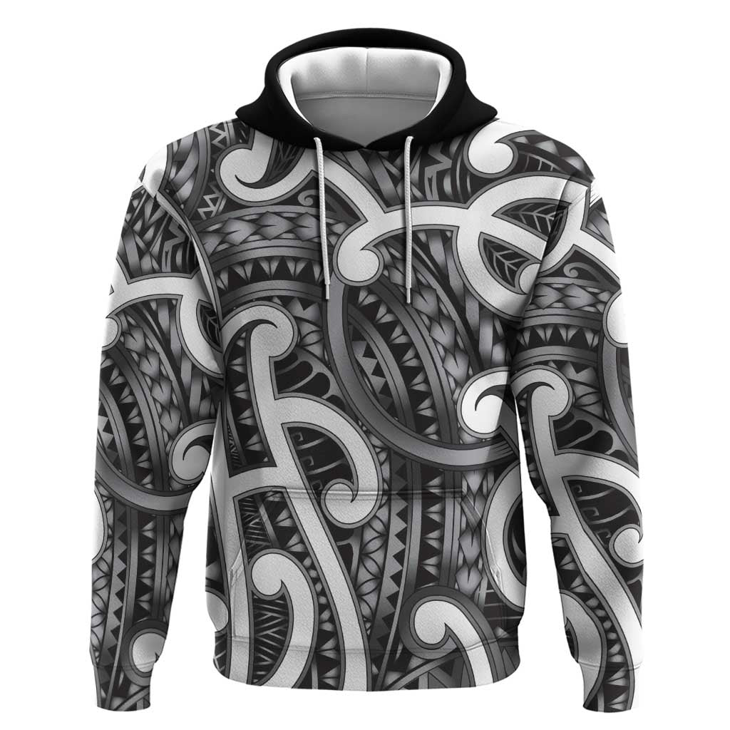 Aotearoa Maori Kowhaiwhai Hoodie Kiwikiwi Puhoro and Patiki LT9 Pullover Hoodie Grey - Polynesian Pride
