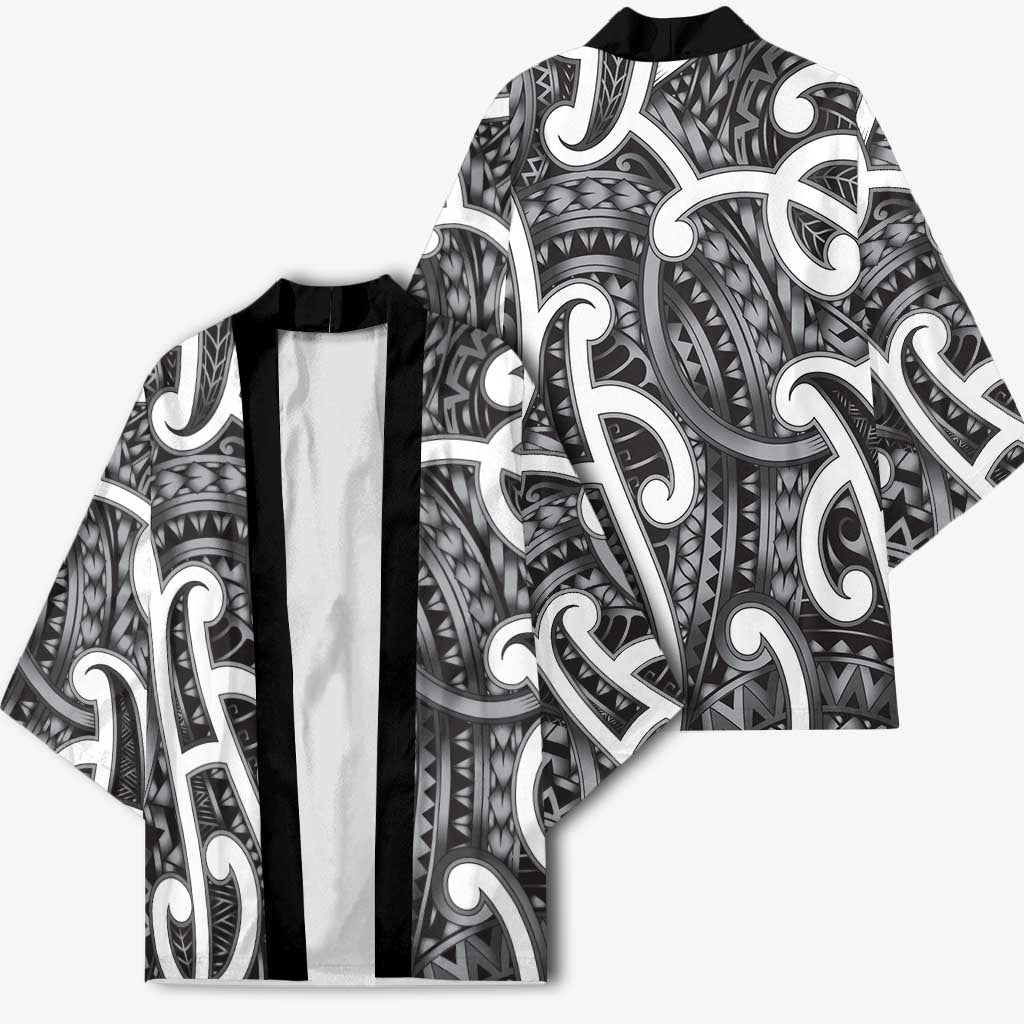 Aotearoa Maori Kowhaiwhai Kimono Kiwikiwi Puhoro and Patiki LT9 - Polynesian Pride