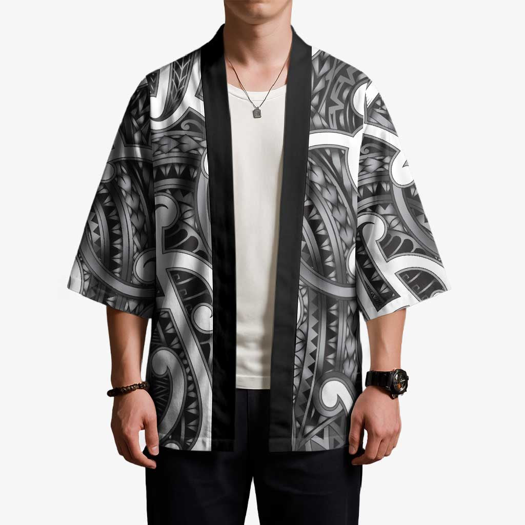 Aotearoa Maori Kowhaiwhai Kimono Kiwikiwi Puhoro and Patiki LT9 - Polynesian Pride