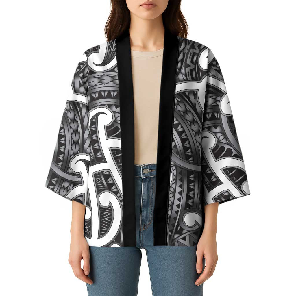 Aotearoa Maori Kowhaiwhai Kimono Kiwikiwi Puhoro and Patiki LT9 - Polynesian Pride