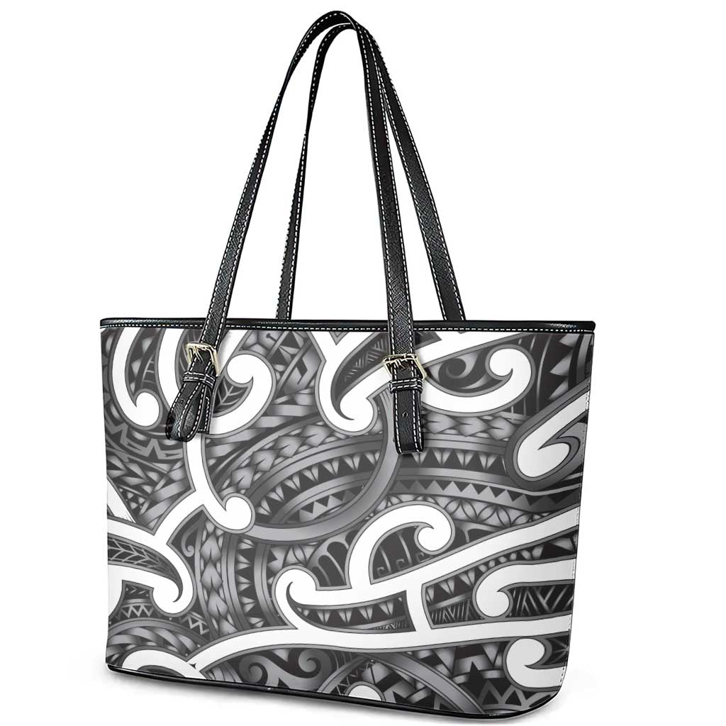 Aotearoa Maori Kowhaiwhai Leather Tote Bag Kiwikiwi Puhoro and Patiki LT9 - Polynesian Pride