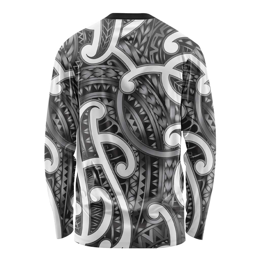 Aotearoa Maori Kowhaiwhai Long Sleeve Shirt Kiwikiwi Puhoro and Patiki LT9 - Polynesian Pride