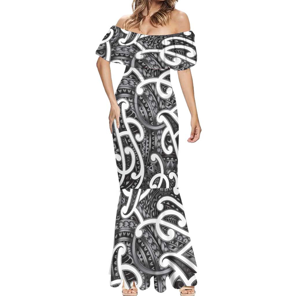 Aotearoa Maori Kowhaiwhai Mermaid Dress Kiwikiwi Puhoro and Patiki LT9 - Polynesian Pride