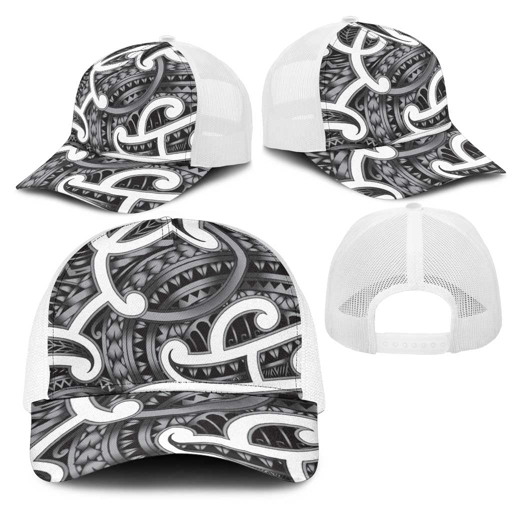 Aotearoa Maori Kowhaiwhai Mesh Trucker Cap Kiwikiwi Puhoro and Patiki LT9 - Polynesian Pride