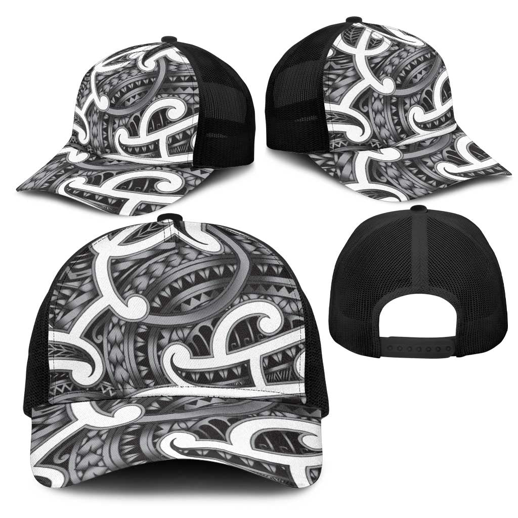 Aotearoa Maori Kowhaiwhai Mesh Trucker Cap Kiwikiwi Puhoro and Patiki LT9 - Polynesian Pride