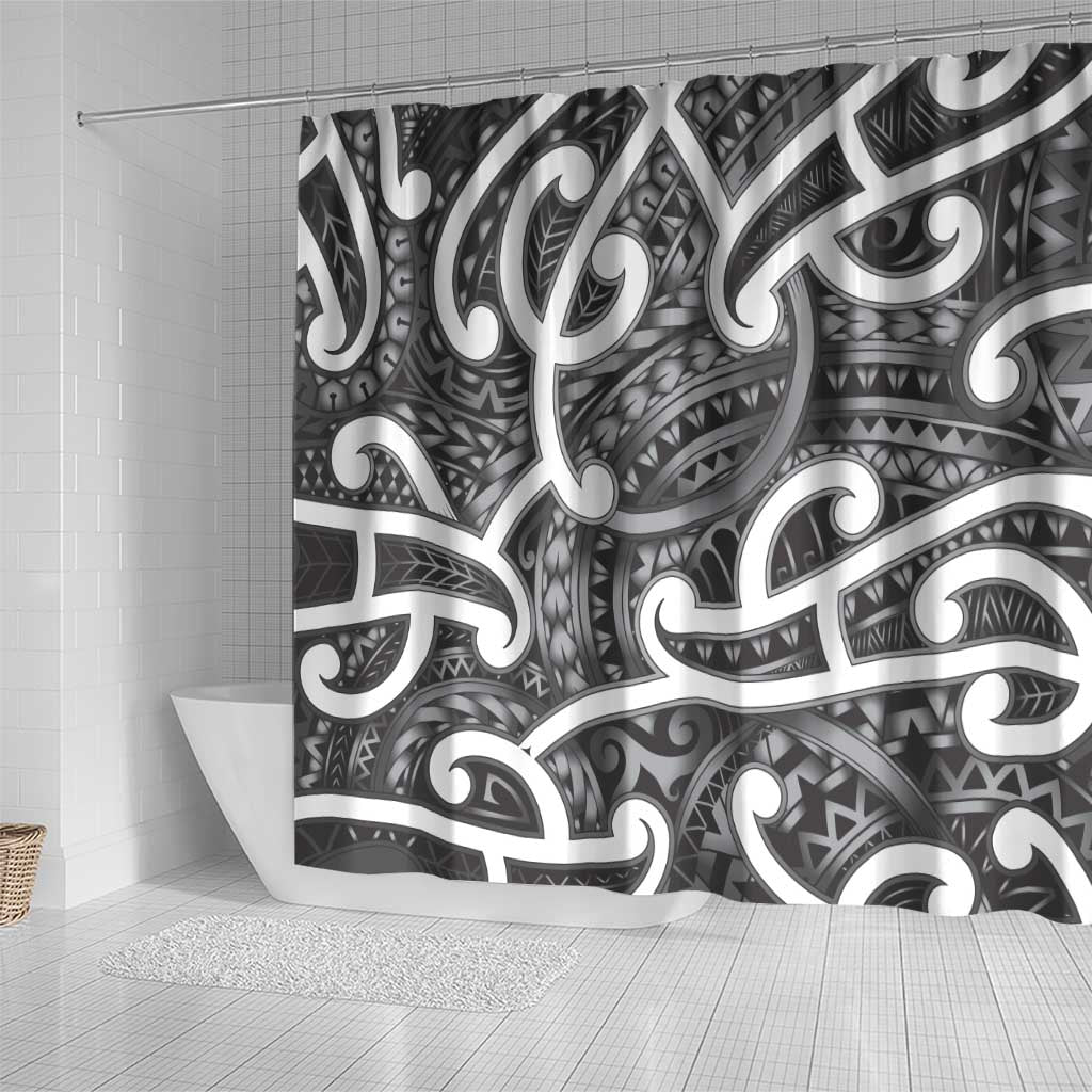 Aotearoa Maori Kowhaiwhai Shower Curtain Kiwikiwi Puhoro and Patiki LT9 - Polynesian Pride