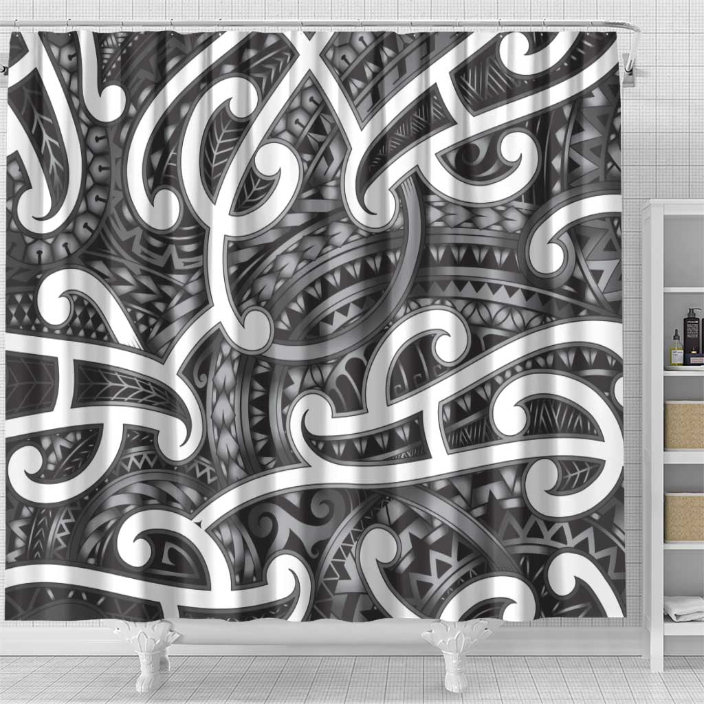 Aotearoa Maori Kowhaiwhai Shower Curtain Kiwikiwi Puhoro and Patiki LT9 - Polynesian Pride