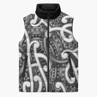 Aotearoa Maori Kowhaiwhai Sleeveless Puffer Jacket Kiwikiwi Puhoro and Patiki LT9 Unisex Grey - Polynesian Pride