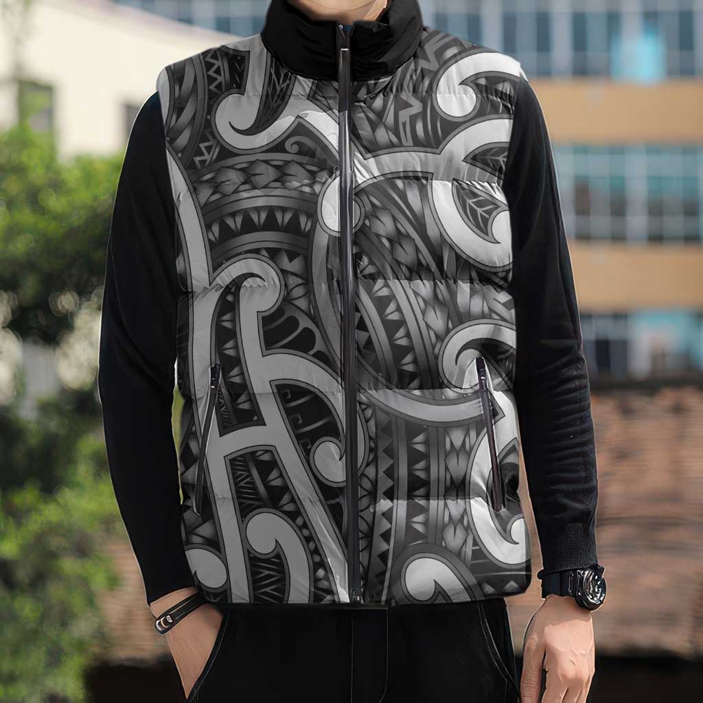 Aotearoa Maori Kowhaiwhai Sleeveless Puffer Jacket Kiwikiwi Puhoro and Patiki LT9 - Polynesian Pride