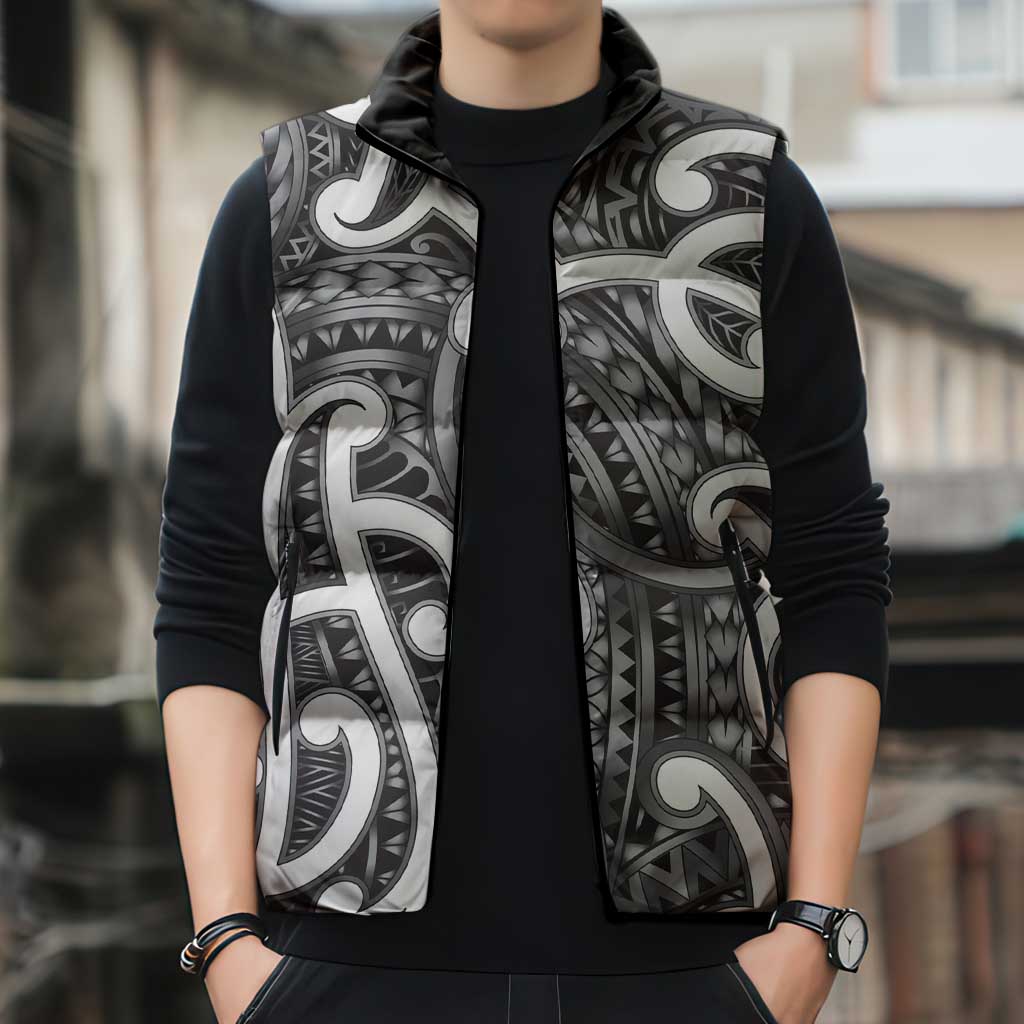 Aotearoa Maori Kowhaiwhai Sleeveless Puffer Jacket Kiwikiwi Puhoro and Patiki LT9 - Polynesian Pride