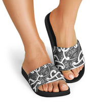Aotearoa Maori Kowhaiwhai Slide Sandals Kiwikiwi Puhoro and Patiki LT9 - Polynesian Pride