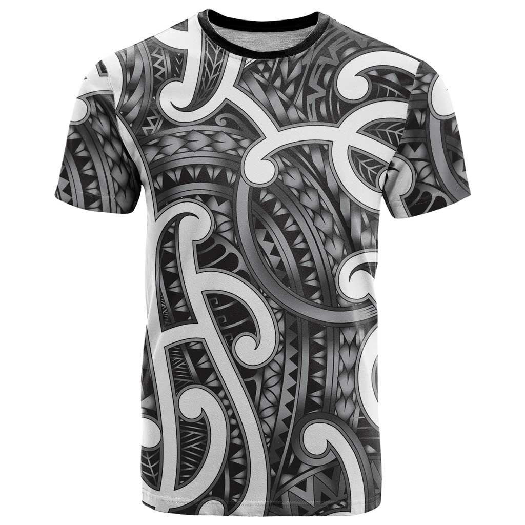 Aotearoa Maori Kowhaiwhai T Shirt Kiwikiwi Puhoro and Patiki LT9 Grey - Polynesian Pride