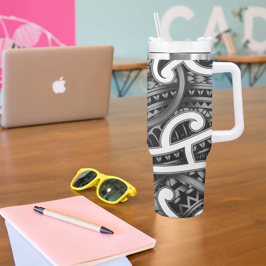 Aotearoa Maori Kowhaiwhai Tumbler With Handle Kiwikiwi Puhoro and Patiki LT9 - Polynesian Pride