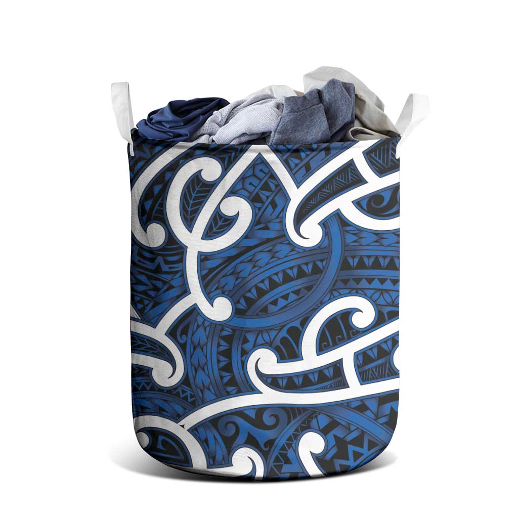 Aotearoa Maori Kowhaiwhai Laundry Basket Kikorangi Puhoro and Patiki LT9 - Polynesian Pride