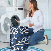 Aotearoa Maori Kowhaiwhai Laundry Basket Kikorangi Puhoro and Patiki LT9 - Polynesian Pride