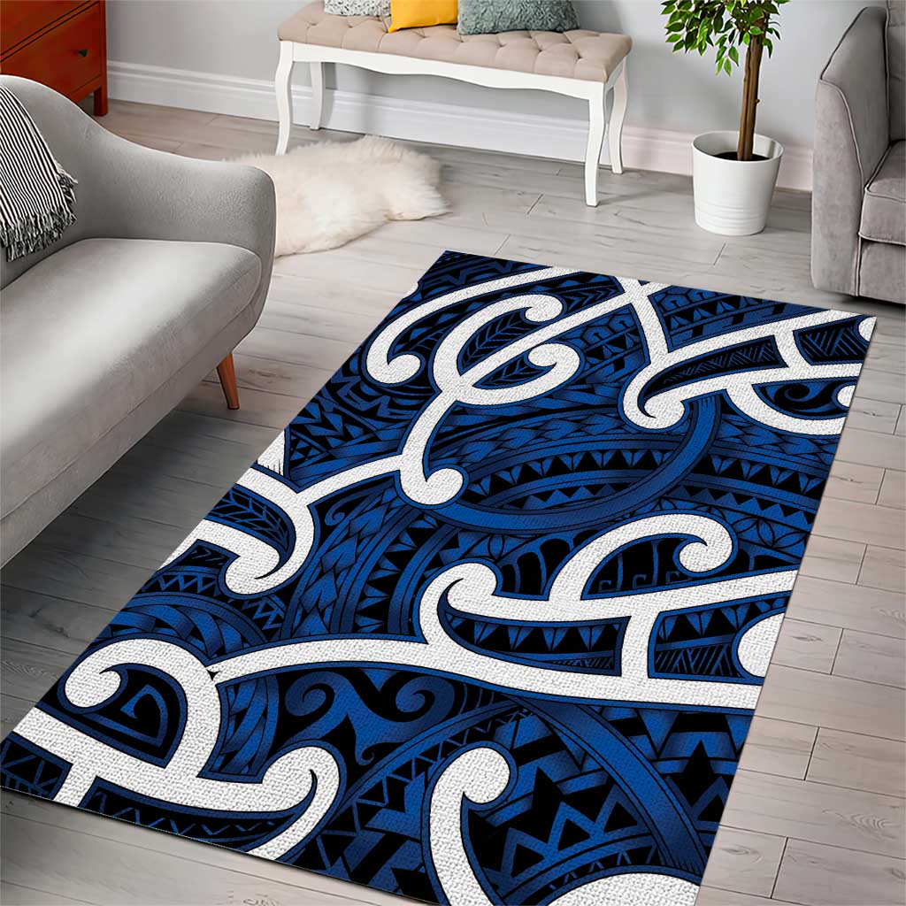 Aotearoa Maori Kowhaiwhai Area Rug Kikorangi Puhoro and Patiki LT9 - Polynesian Pride