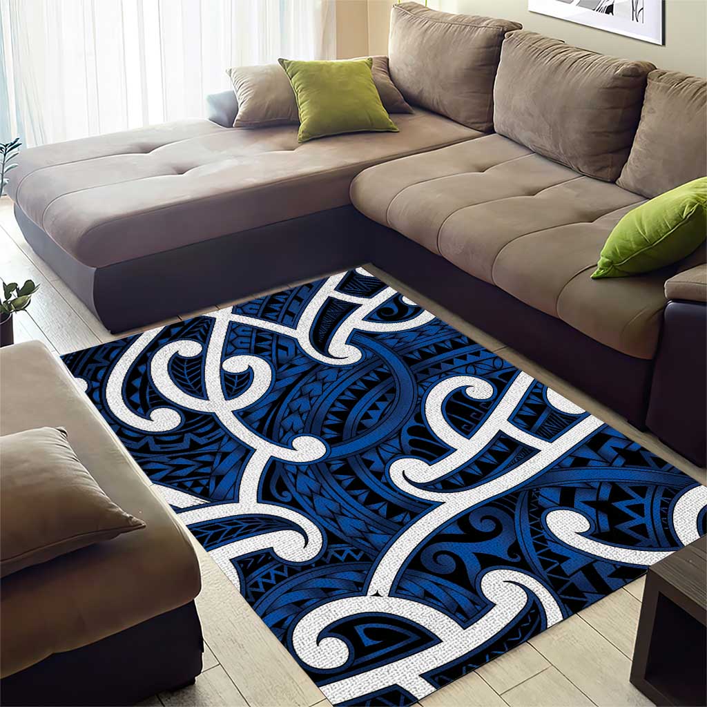 Aotearoa Maori Kowhaiwhai Area Rug Kikorangi Puhoro and Patiki LT9 - Polynesian Pride