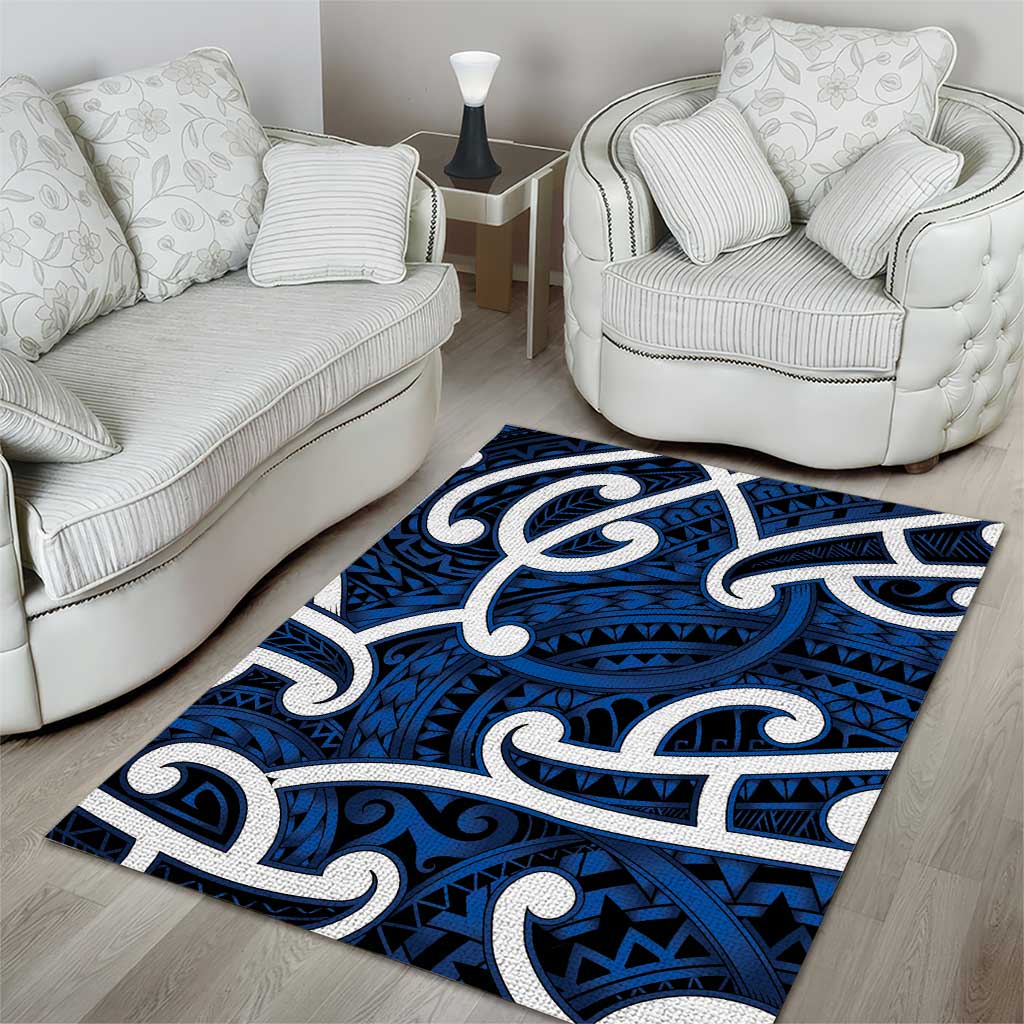 Aotearoa Maori Kowhaiwhai Area Rug Kikorangi Puhoro and Patiki LT9 - Polynesian Pride
