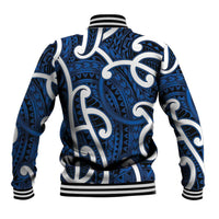 Aotearoa Maori Kowhaiwhai Baseball Jacket Kikorangi Puhoro and Patiki