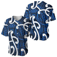 Aotearoa Maori Kowhaiwhai Baseball Jersey Kikorangi Puhoro and Patiki LT9 - Polynesian Pride