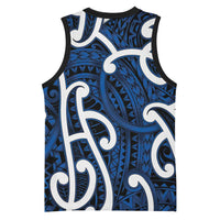 Aotearoa Maori Kowhaiwhai Basketball Jersey Kikorangi Puhoro and Patiki LT9 - Polynesian Pride