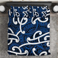 Aotearoa Maori Kowhaiwhai Bedding Set Kikorangi Puhoro and Patiki LT9 Blue - Polynesian Pride