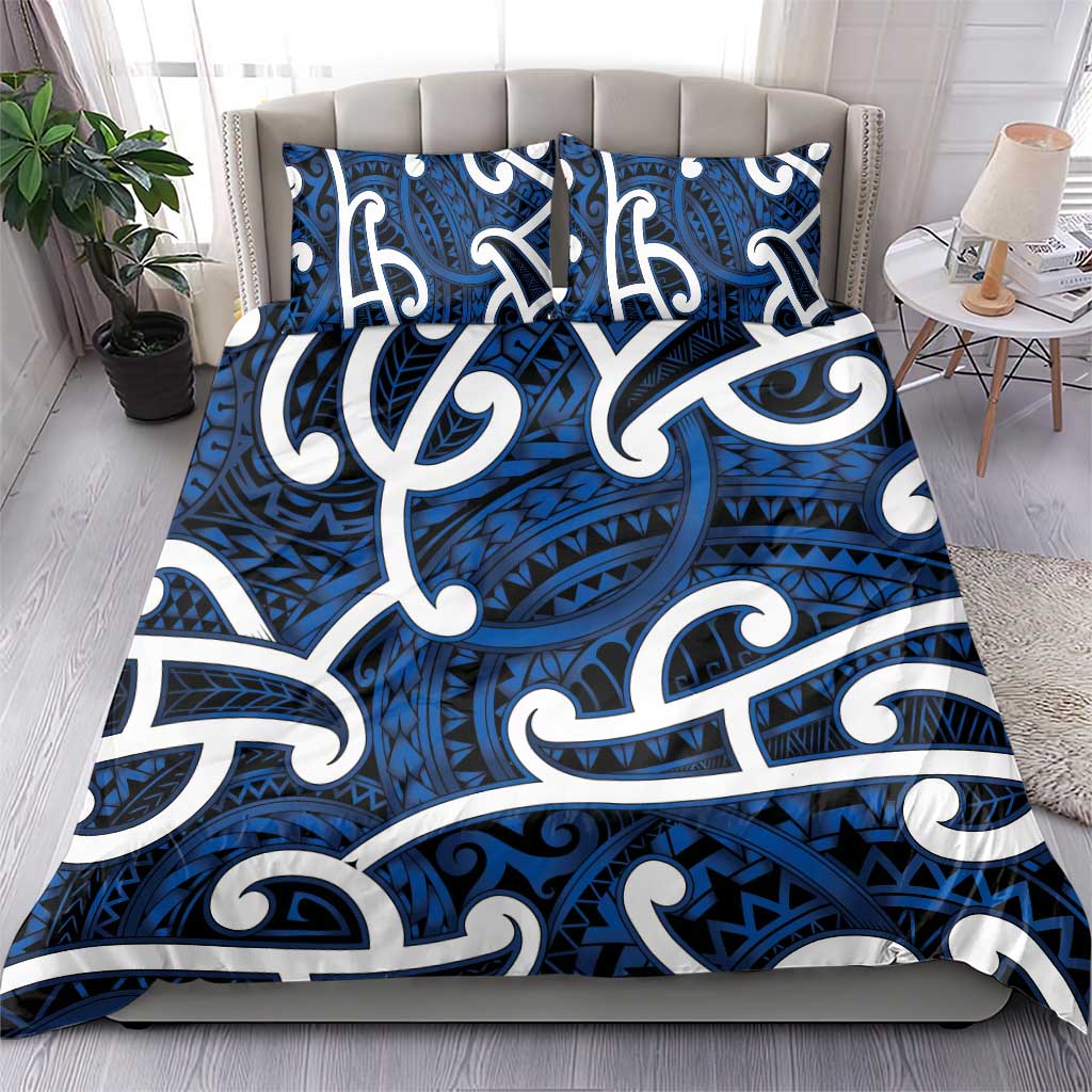 Aotearoa Maori Kowhaiwhai Bedding Set Kikorangi Puhoro and Patiki LT9 - Polynesian Pride