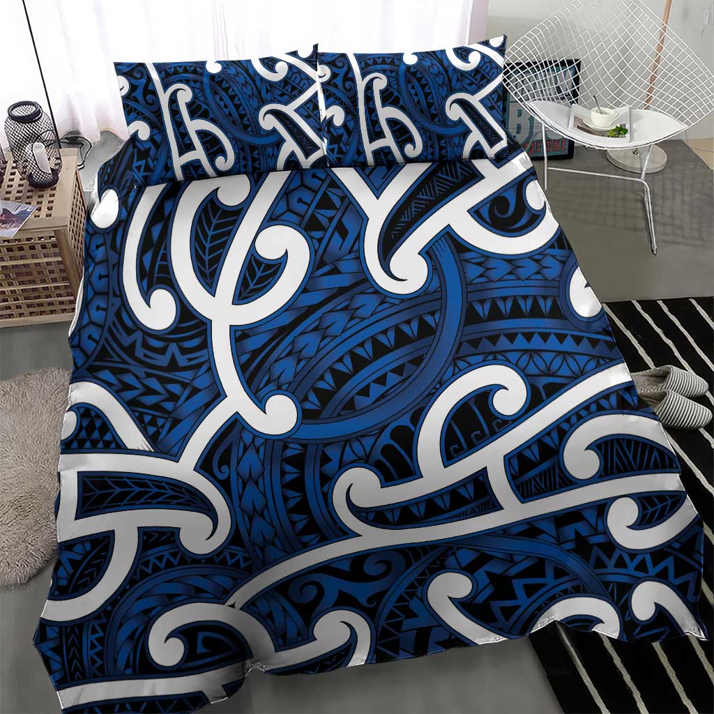 Aotearoa Maori Kowhaiwhai Bedding Set Kikorangi Puhoro and Patiki LT9 - Polynesian Pride