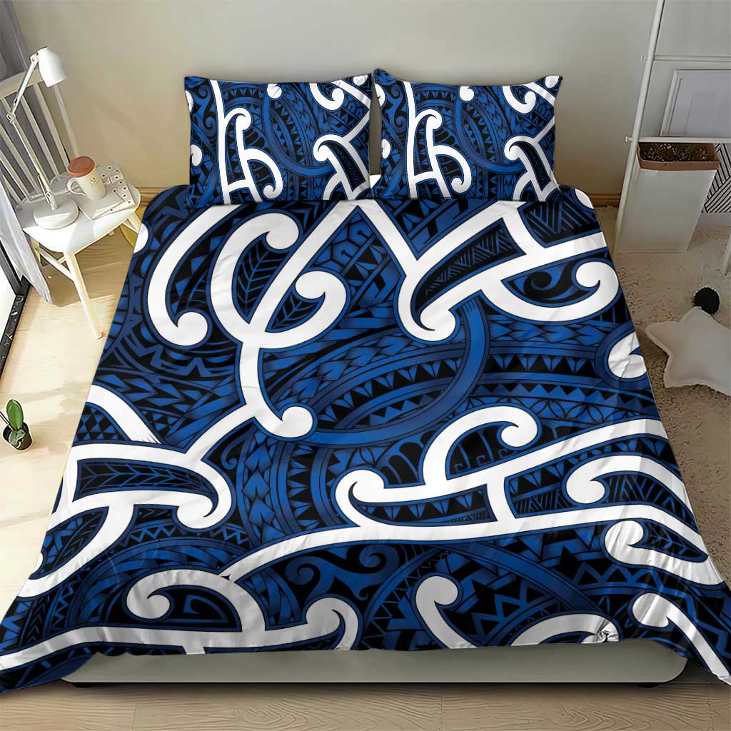 Aotearoa Maori Kowhaiwhai Bedding Set Kikorangi Puhoro and Patiki LT9 - Polynesian Pride