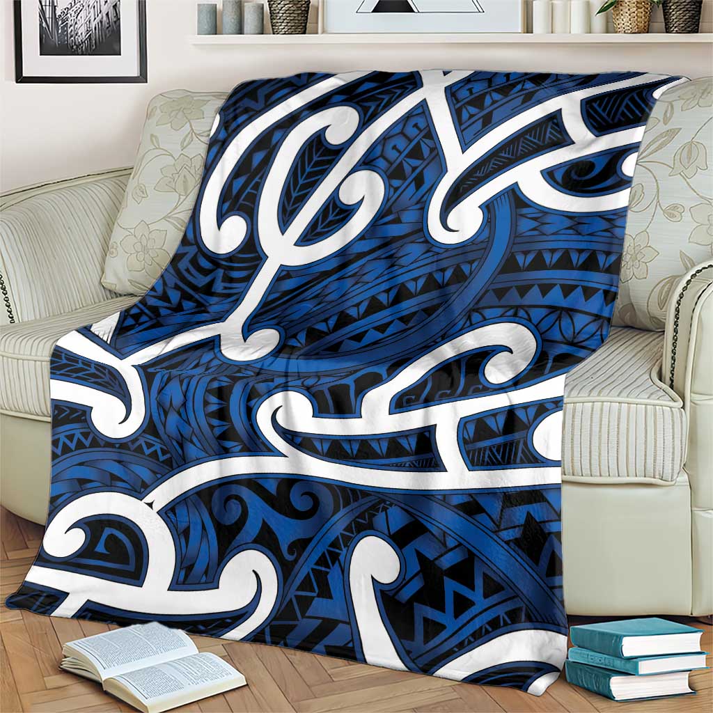 Aotearoa Maori Kowhaiwhai Blanket Kikorangi Puhoro and Patiki LT9 - Polynesian Pride
