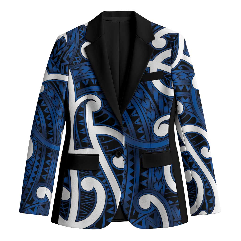 Aotearoa Maori Kowhaiwhai Blazer Kikorangi Puhoro and Patiki LT9 Unisex Blue - Polynesian Pride