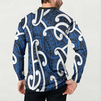 Aotearoa Maori Kowhaiwhai Button Sweatshirt Kikorangi Puhoro and Patiki