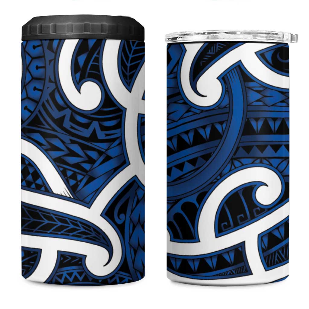Aotearoa Maori Kowhaiwhai 4 in 1 Can Cooler Tumbler Kikorangi Puhoro and Patiki LT9 One Size: 16 oz Blue - Polynesian Pride