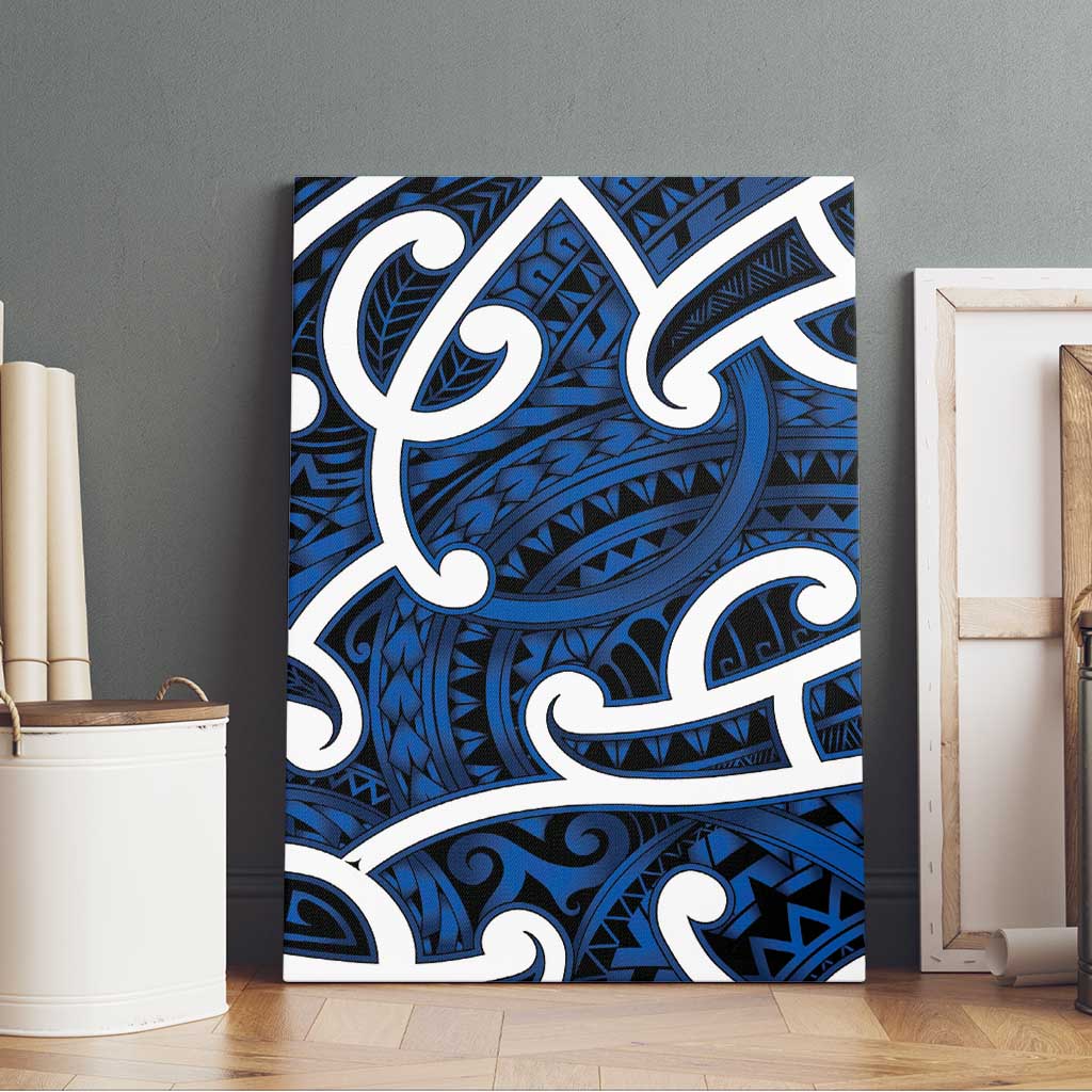 Aotearoa Maori Kowhaiwhai Canvas Wall Art Kikorangi Puhoro and Patiki LT9 - Polynesian Pride