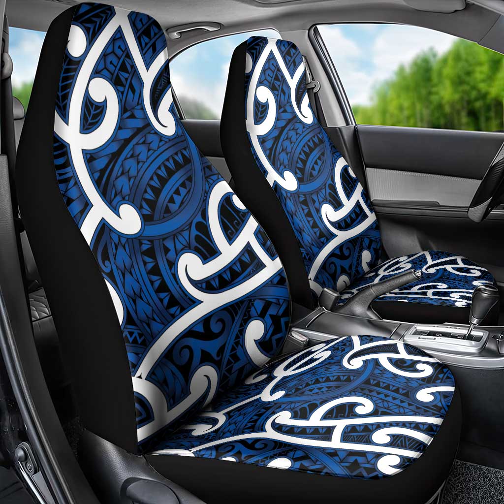 Aotearoa Maori Kowhaiwhai Car Seat Cover Kikorangi Puhoro and Patiki LT9 - Polynesian Pride