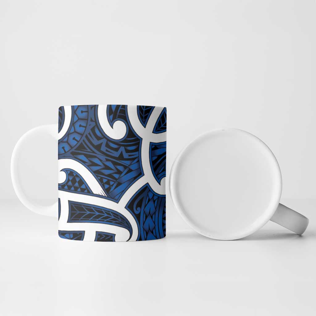 Aotearoa Maori Kowhaiwhai Ceramic Mug Kikorangi Puhoro and Patiki LT9 - Polynesian Pride