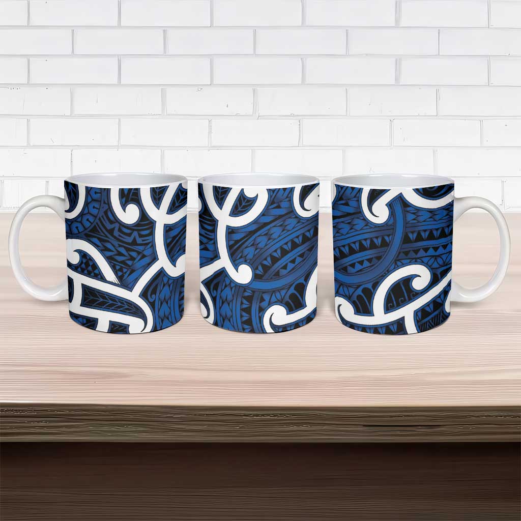 Aotearoa Maori Kowhaiwhai Ceramic Mug Kikorangi Puhoro and Patiki LT9 - Polynesian Pride